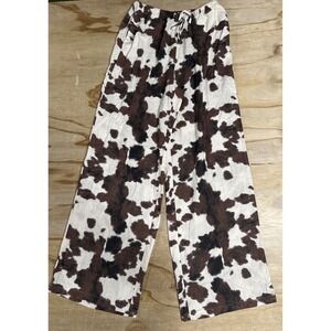 sincerely jules Pull On Cow Print Linen Blend  Pant Size S